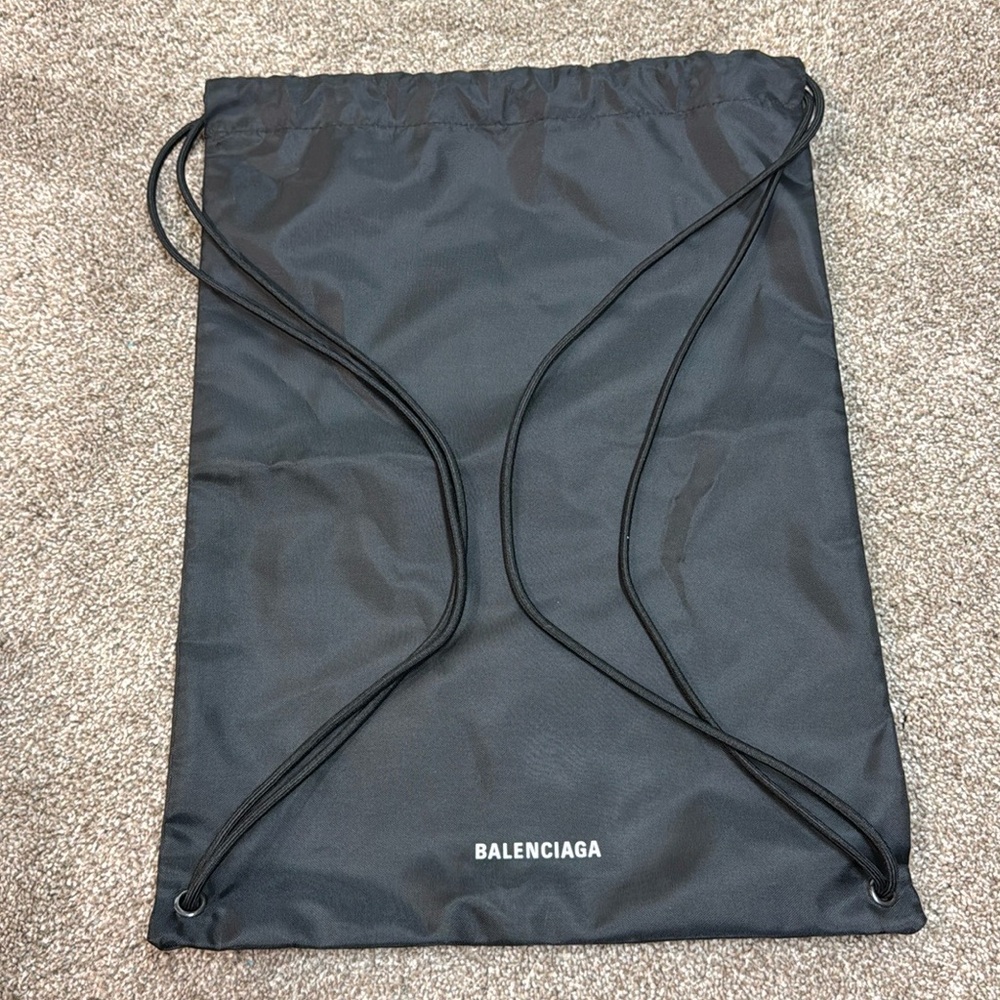Balenciaga Black Nylon Drawstring Bag